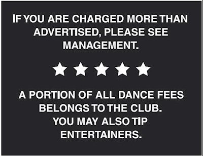 Deja Vu Dance Notice Sign DVSSIGN0014