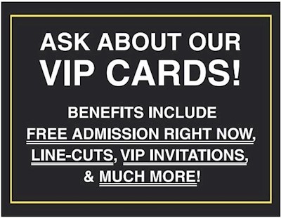 Deja Vu VIP Card Ad Sign DVSSIGN0012
