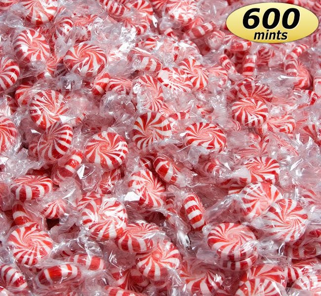 Peppermint Starlight Mints Hard Candy (600 Pieces, 7 lb. Bag) GBBDCC6007LB