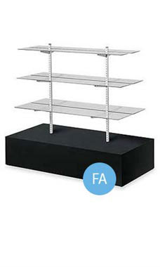 Black Glass Shelf Gondola