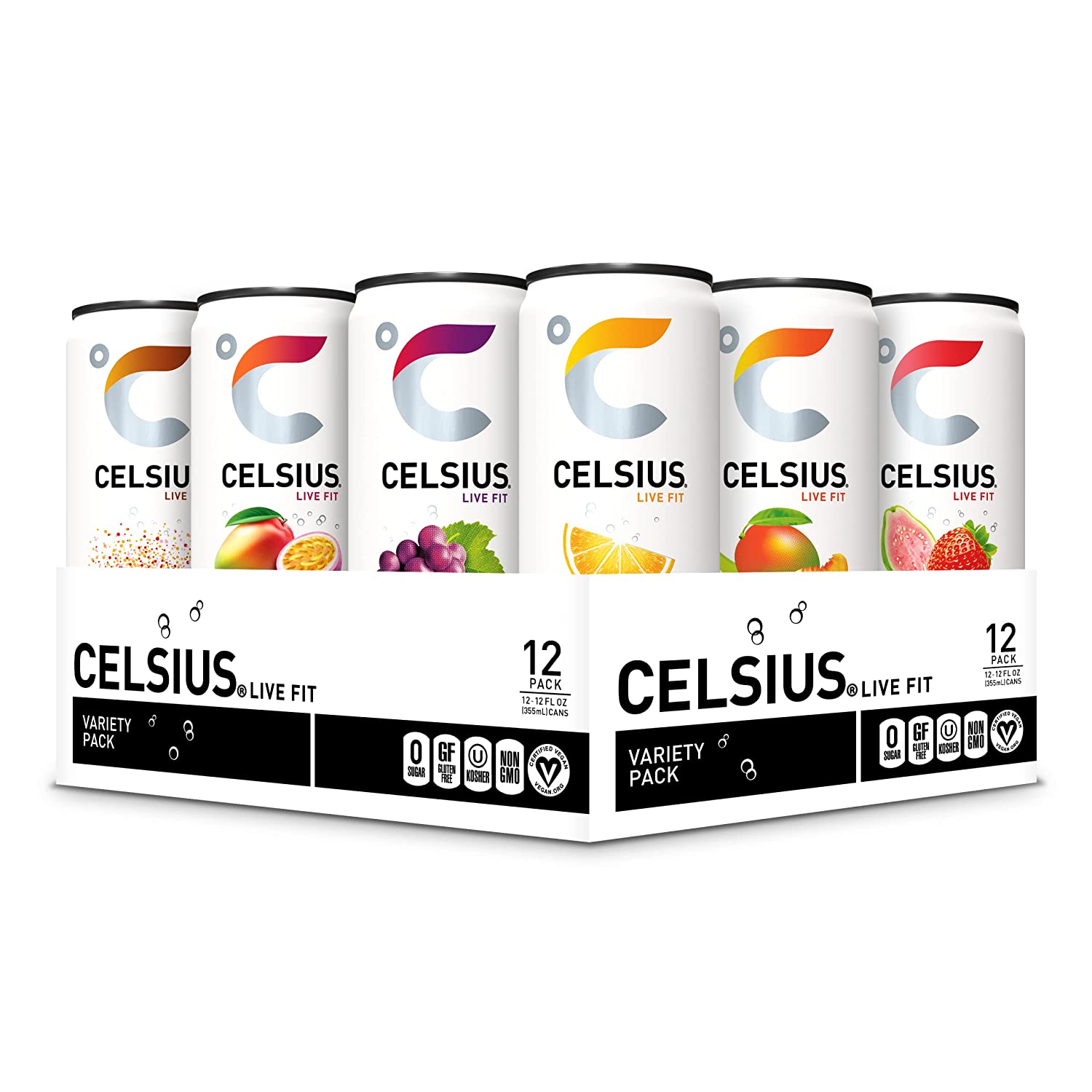 Celsius Energy Drinks Official Variety Pack 12 Fl Oz / 12 Pack GBBSAM1212