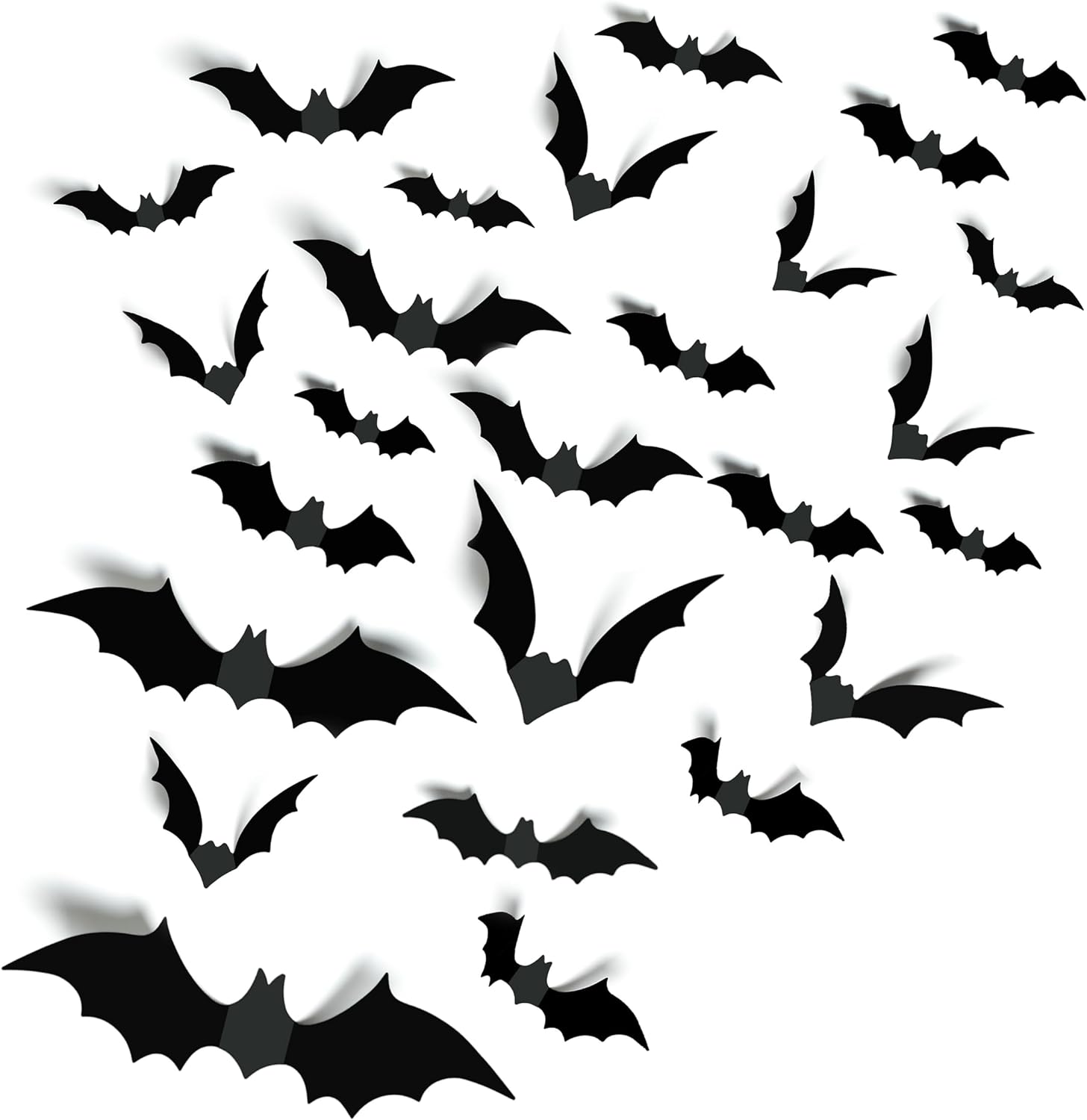 Halloween Party Supplies Hallween Decorations Bats Wall Decor 140PCS Realistic PVC 3D Black Scary Bat Sticker for Creepy Home Decor Halloween Party Decorations DIY Wall Decal Bathroom Indoor Halloween Decor GBBSAM89712