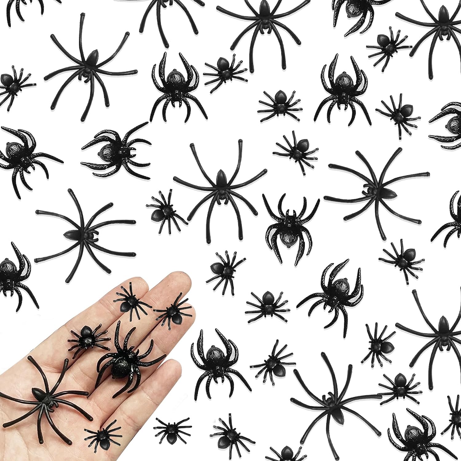 Fake Spider Plastic Spiders 100 Pieces Halloween Spider Halloween Prank Props for Halloween Home Party Decorations GBBSWW874