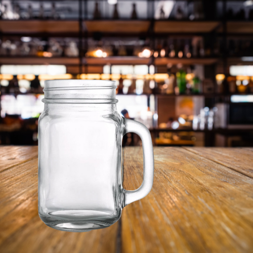 16 OZ MASON JAR MUG GLASS  WITH HANDLE GBBBEERMUG16.5CS