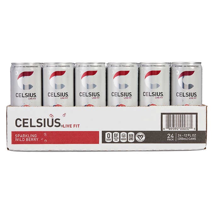 Celsius Sparkling Energy Drink  Wild Berry 12 fl oz / 24-count GBBCCW4564