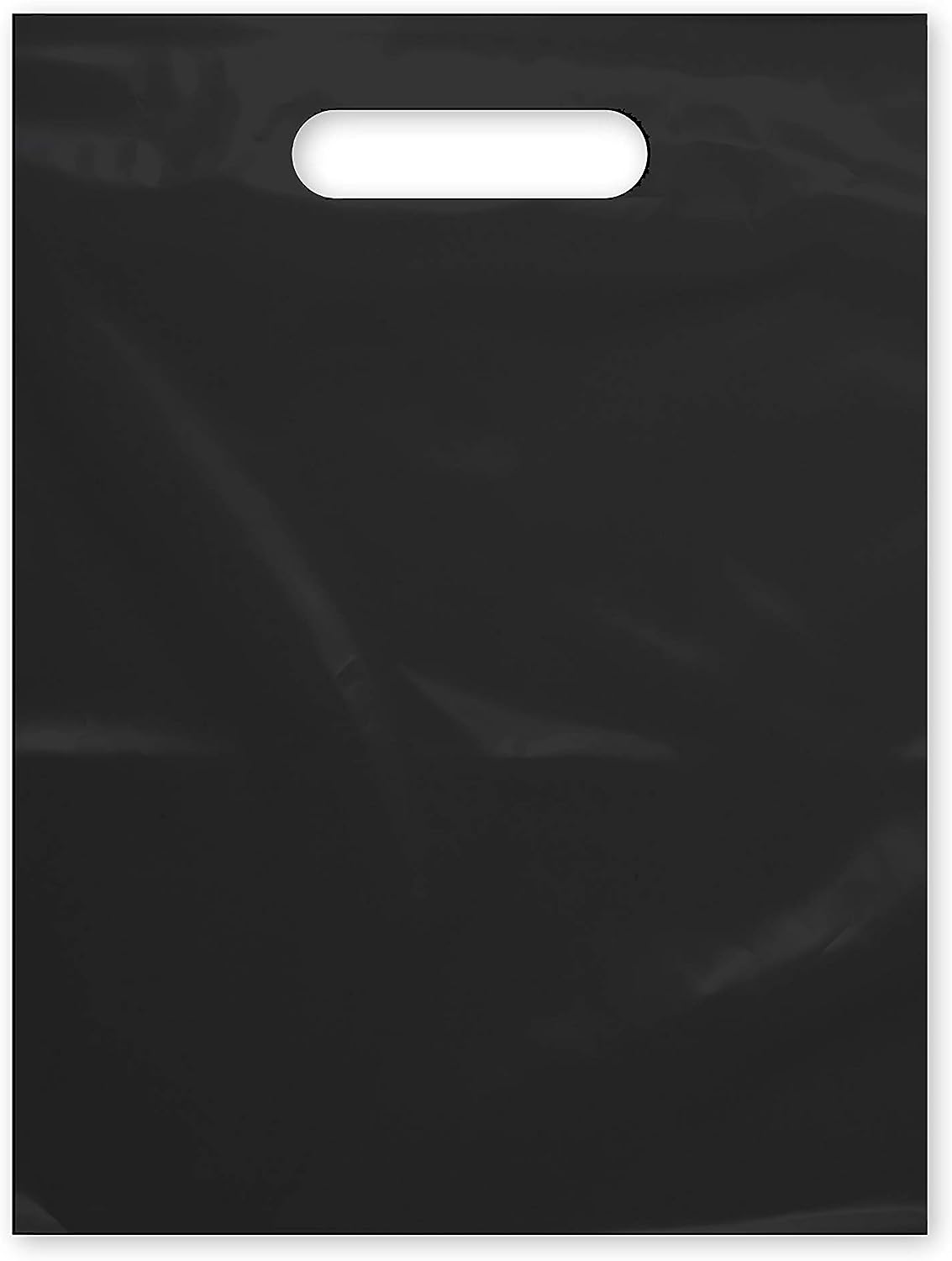 Black Plastic Merchandise  Bag with Die Cut Handle Bag 9" x 12" 100 Pack GBBSAM912
