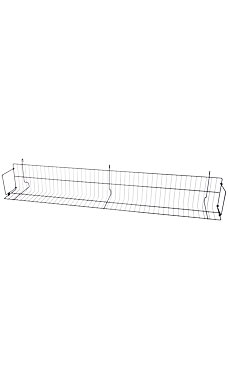 48 x 6 x 6 ½ inch Black CD/DVD/Cassette Shelf for Wire Grid