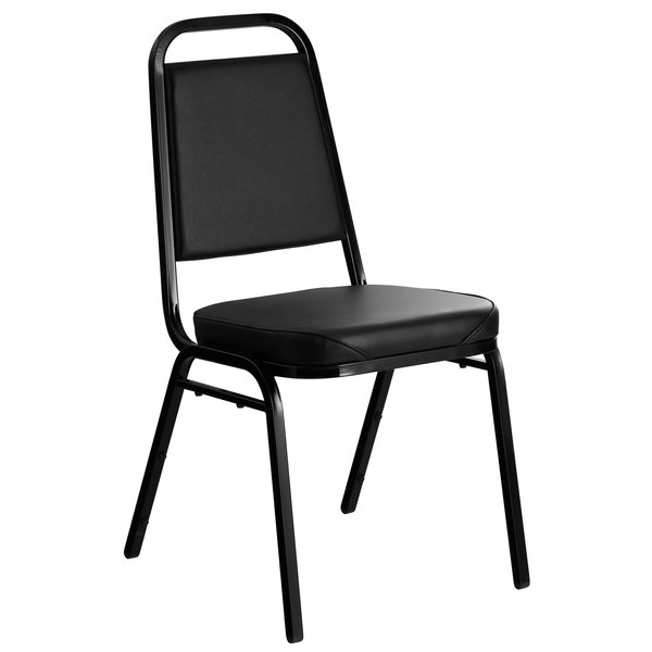 Lancaster Table & Seating Black Stackable Chair with 2" Padded Seat GBBWEB2816