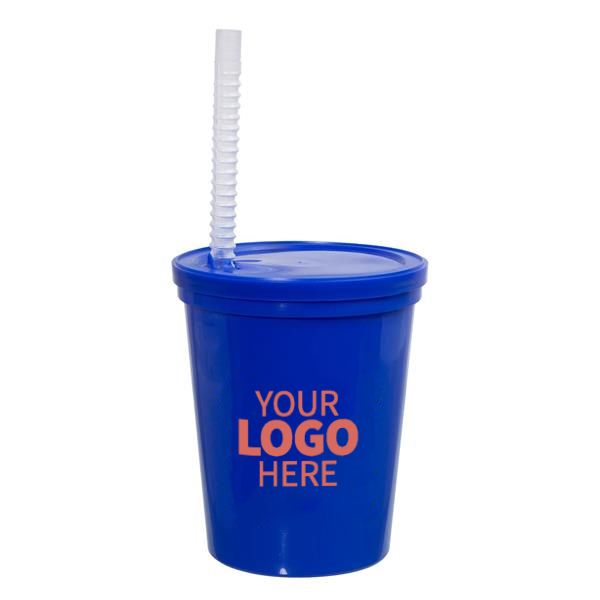 Customizable 16 oz. Little Sips Stadium Cup with Straw with 1 Color Imprint GBB51684