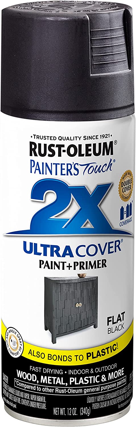 Rust-Oleum 249127 Painter's Touch 2X Ultra Cover Spray Paint, 12 oz, Flat Black GBBSAM249127