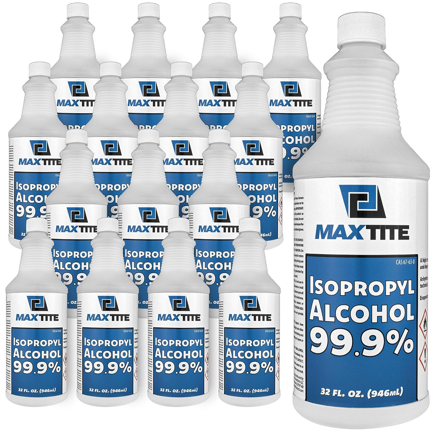MaxTite Isopropyl Alcohol 99.9% (4 Gallons (32oz, 16 Pack)) GBBSAM999