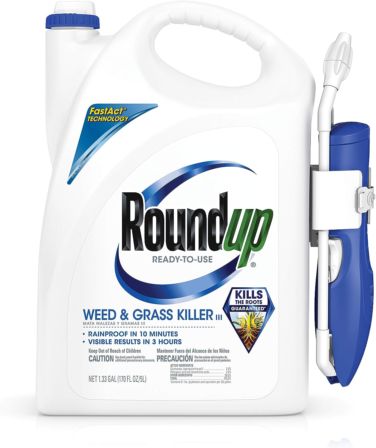 Roundup Ready-To-Use Weed & Grass Killer III with Comfort Wand, 1.33 gal. GBBSAM133