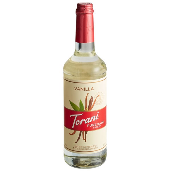 Torani Puremade Vanilla Flavoring Syrup 750 mL Glass Bottle GBBWEB0201